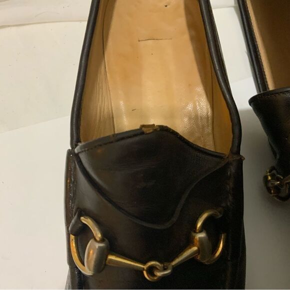 Vintage Gucci Classic Brown Leather Horsebit Loafers Men’s 43 1/2 S main image 5